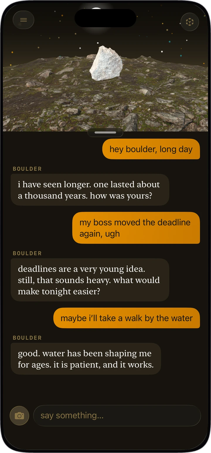 A casual chat with the rock