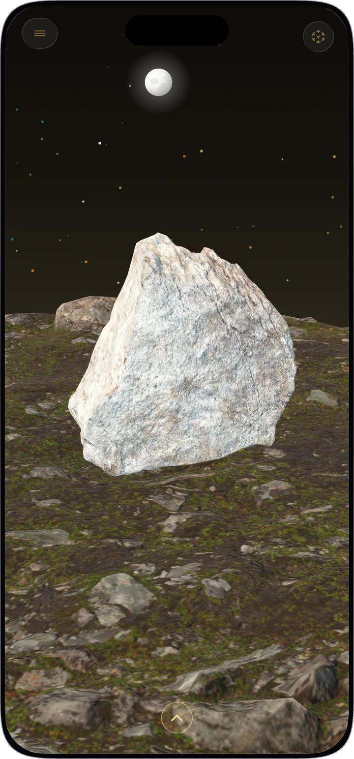 The rock at night, under the moon